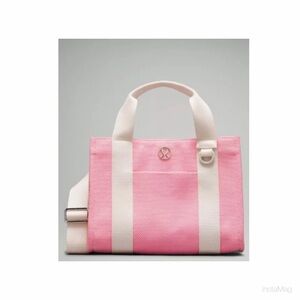 NEW Lululemon Two-Tone Canvas Tote Mini Sakura Pink Light Ivory